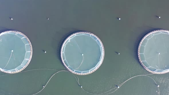 Aerial View of Fish Farm in County Donegal  Ireland