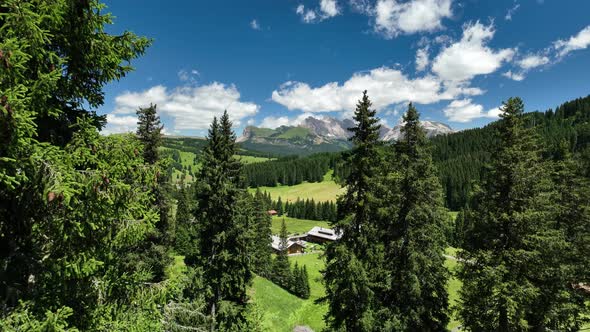 Beautiful summer day in the Dolomites mountains