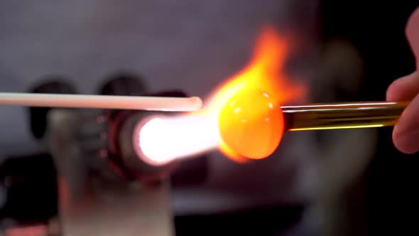 Glassblower. Craft Manufacturing of Glass Products