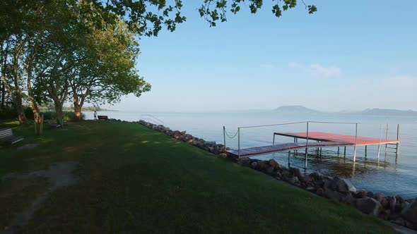 Lake Balaton Shore at Sunset, Hungary, Europe