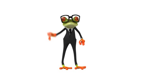 Fun 3D cartoon frog dancing alt