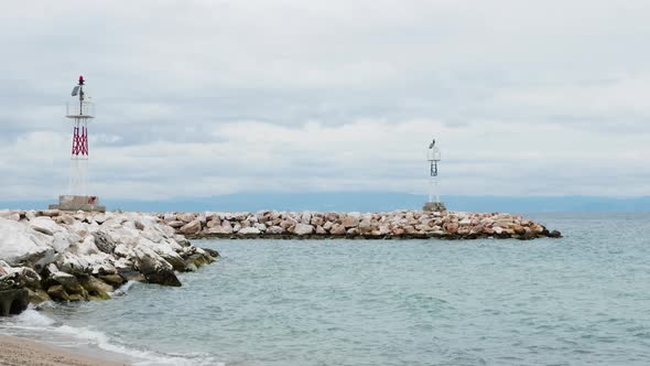 Two Lighthouses on the Shore