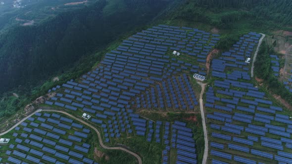 Solar power station in montain