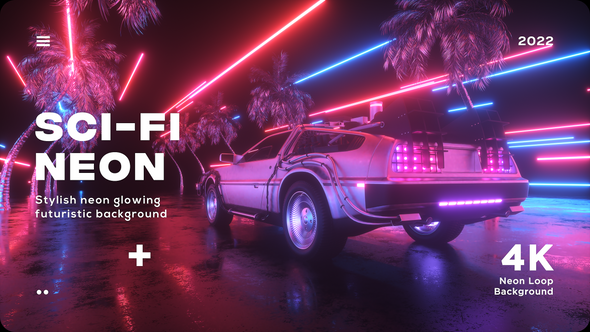 Sci Fi Riding Car With Neon Lights