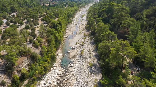 Aerial Top View Goynuk Canyon Turkey