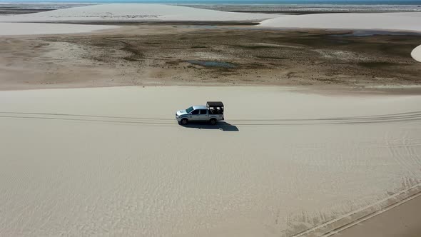 Lencois Maranhenses Maranhao. Scenic sand dunes and turquoise rainwater lakes