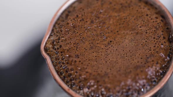 Making Turkish Coffee in Copper Cezve