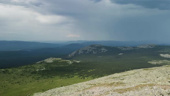 View from the mountain to the forest