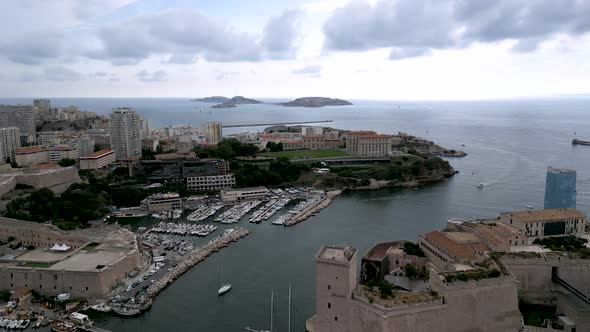 Aerial view of Emile Duclaux park in Marseille, France