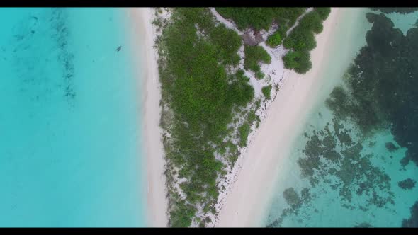 Aerial top view sky of luxury sea view beach lifestyle by blue ocean with white sandy background of 