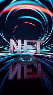 NFT concept with spin lines effect background