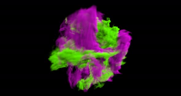 Isolated abstract smoke with turbulent motion loop with alpha