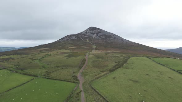 Great Sugar Loaf peak Kilmacanogue pedestal aerial shot