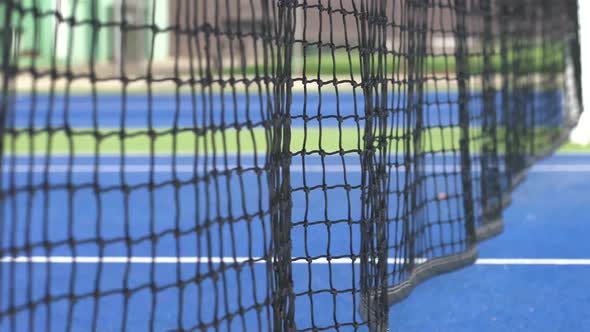 Tennis net blowing in the breeze