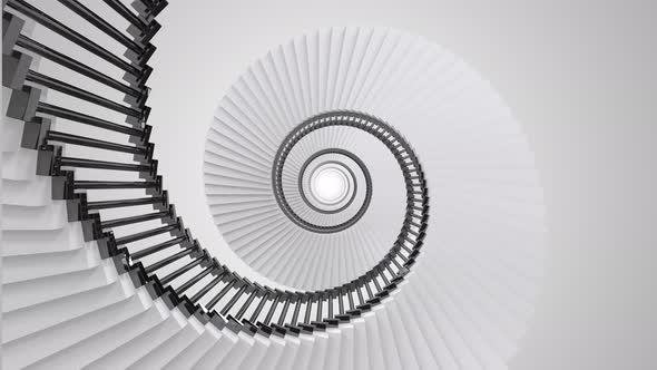 White Spiral Staircase Loop