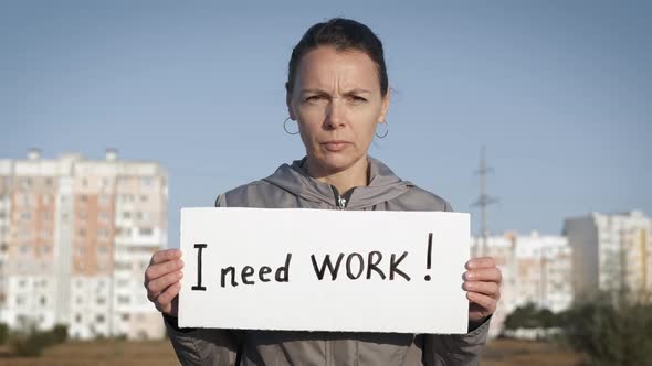 Unemployment. Workless woman. 
