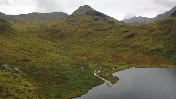 Aerial view of Captain Bay, Unalaska, Alaska, United States..