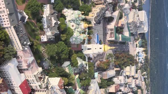 Vertical Video  Kyiv Ukraine Aerial View of the City