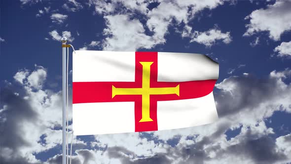 Guernsey Flag Waving 4k