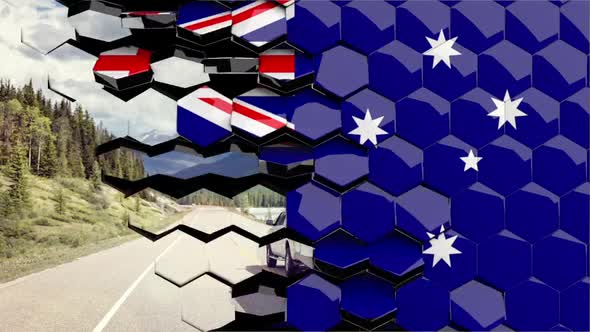 Australia Flag Hexagon Transition - 4K Resolution