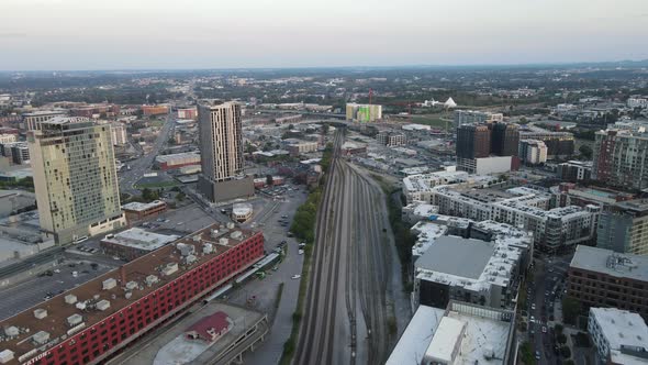 Aerial View of Nashville Downtown Railway Tennessee USA