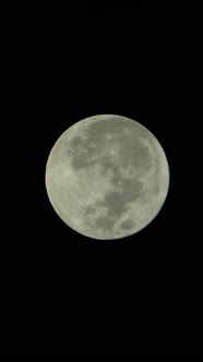 Vertical Video of the Full Moon in the Night Sky