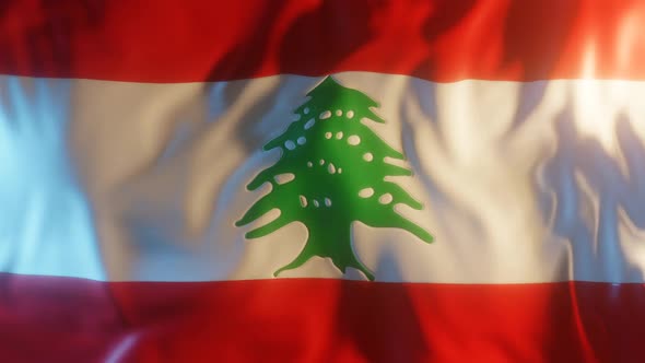 Lebanon Flag with Edge Bump