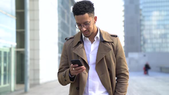 Businessman using smartphone