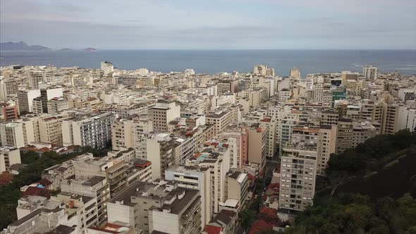 An aerial of cityscapes in rio