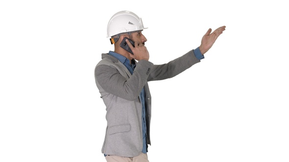 Architect engineer makes a phone call complaining about