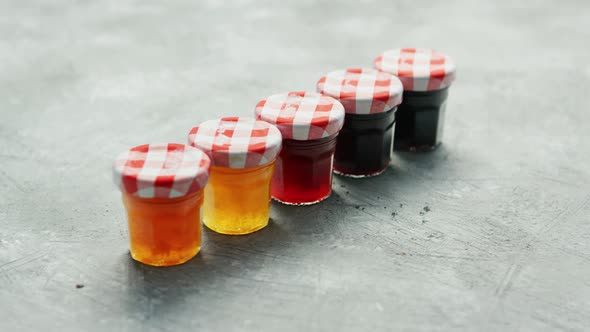 Small Cups with Different Marmalade