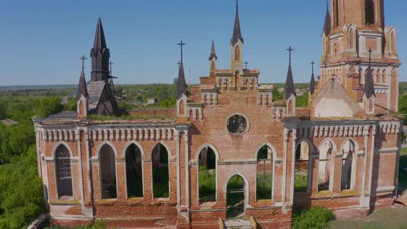 Church of St, Mary in the Neo-gothic Style in the Village of Kamenka, Saratov Region, Russia