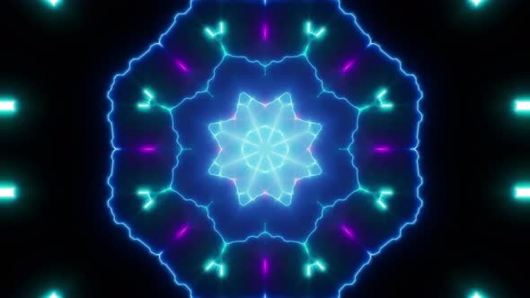 Electric Neon Flower Effects 4K Loop