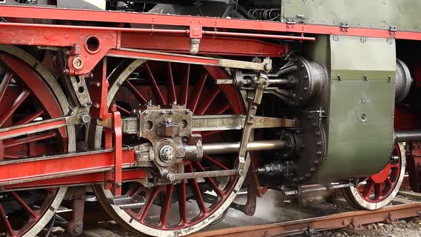 Vintage Locomotive Stands At The Station