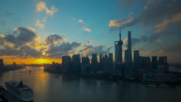 Time Lapse Of The Shanghai China Skyline