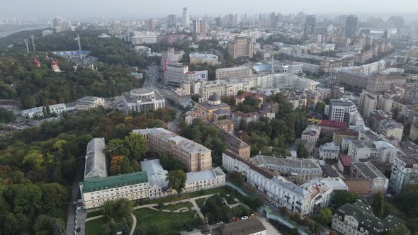 Cityscape of Kyiv, Ukraine. Aerial View, Slow Motion