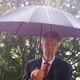 Businessman Sheltering Underneath an Umbrella in the Rain - VideoHive Item for Sale