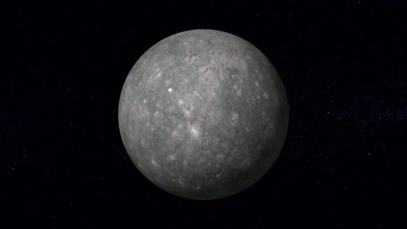 Fictional spinning zoom out 3d mercury planet