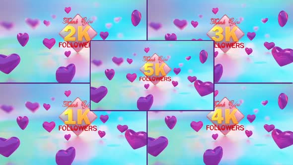 Thank You Followers template - 1 to 5K followers pack (HD)