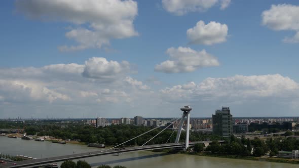 The Most SNP or UFO Bridge in Bratislava 