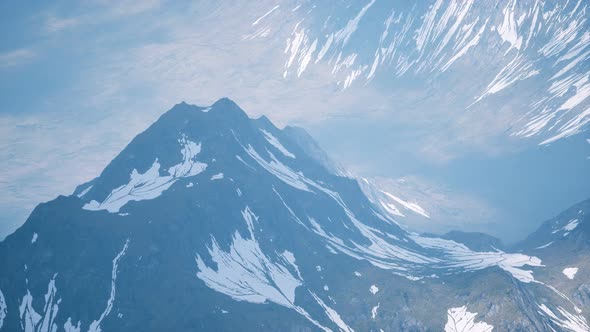 Aerial View Landscape of Mountais with Snow Covered