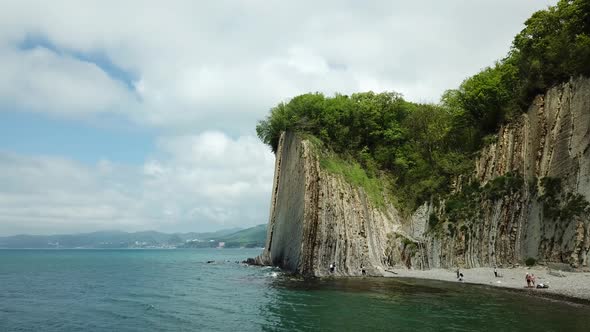 Drone View of Rocks Nature Sea and Water Skala Kiseleva is a Natural Monument on the Territory of