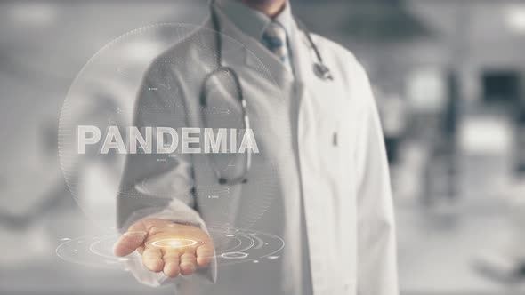 Doctor Holding in Hand Pandemia