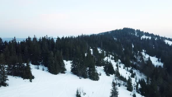 From Great Heigh Fairytale Mountain Landscape Snow Covered Alpine Sharp Peaks