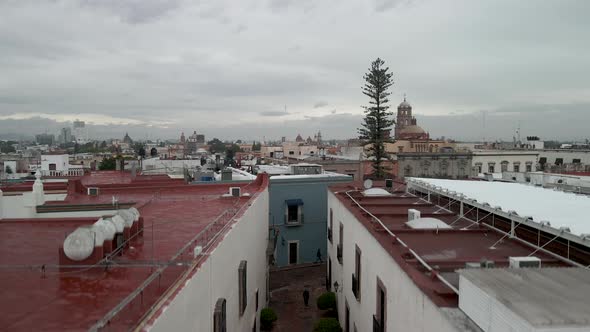 Take off view in downtown  queretaro