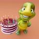 4K Fun 3D cartoon animation of a turtle with a cake - VideoHive Item for Sale