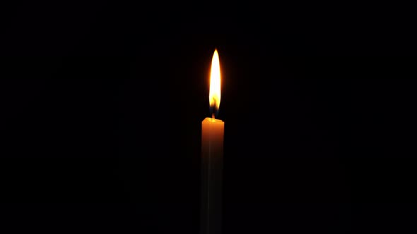 Candle Burning, Isolated Candle Burning With Dark Background