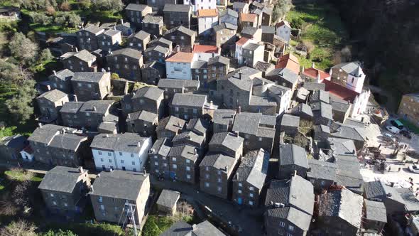 The beautiful village of Piódão in Portugal, with houses made of shale stone