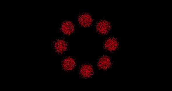 Abstract Technology Red Circles From Animated Dots Circles of Particles