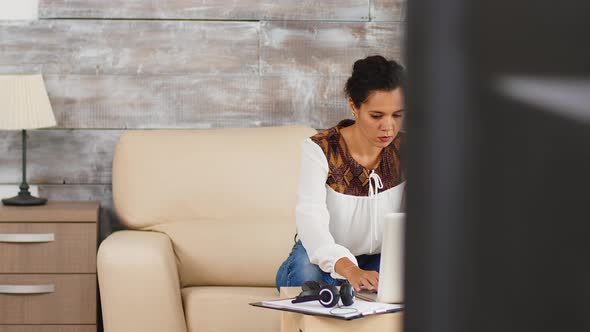 Smart Woman Working on Laptop